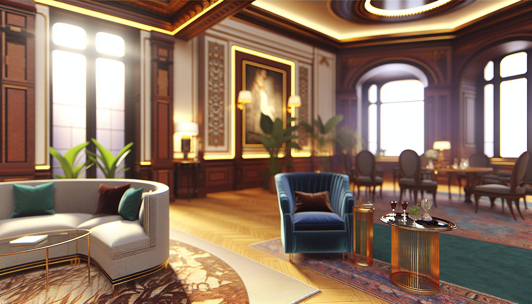 Luxury private club interior
